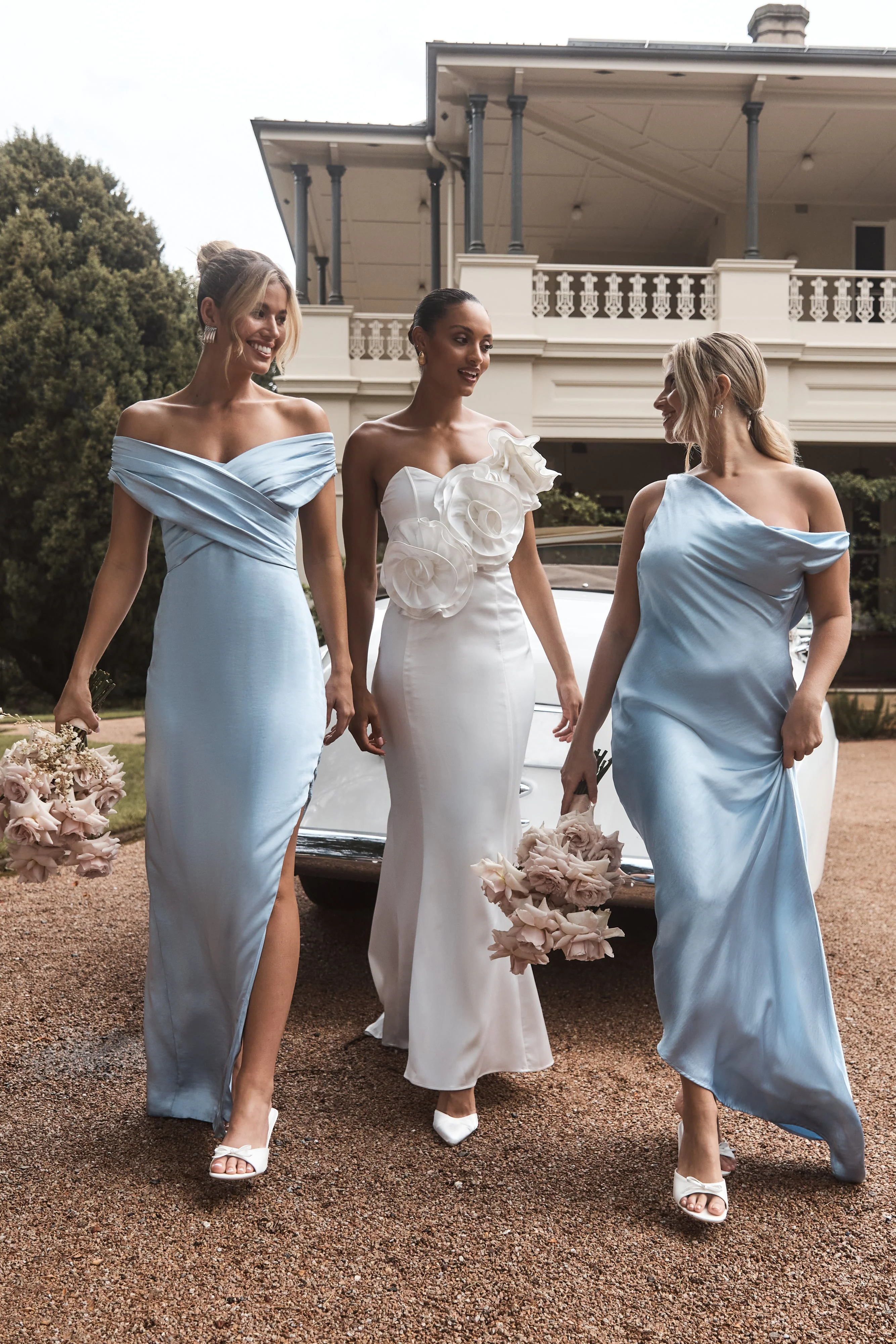 Yvette Slip Maxi Dress With Asymmetrical Hem - Cornflower Blue - Image 8