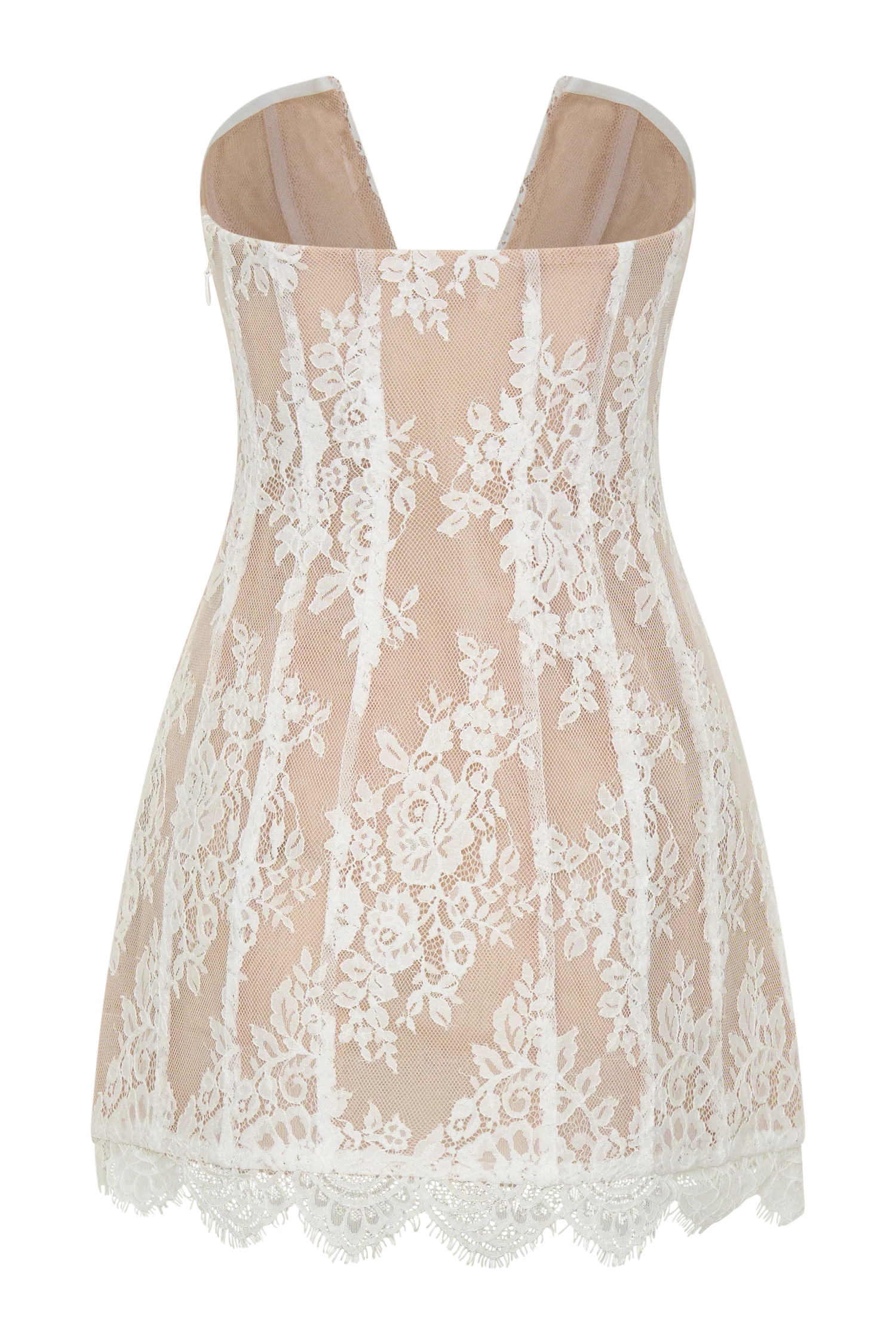 Zoey Lace Corset Mini Dress - Ivory - Image 10